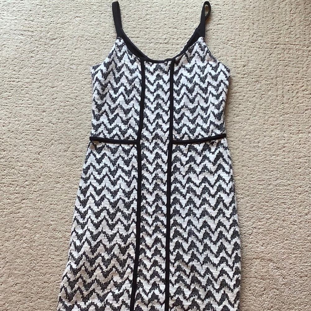 Cream and Black Knit Dress